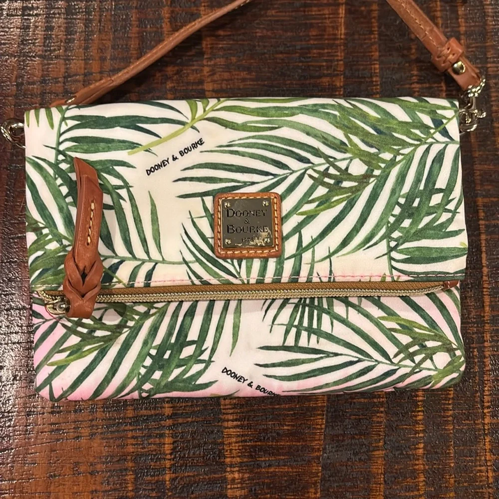 Dooney & Bourke Crossbody Bag Palm Montego Nylon Foldover Zip Small Purse - Picture 2 of 11